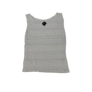 Blanc du Nil White Lace Sleeveless Scoop Neck Boho Tank Top Size T2 38
